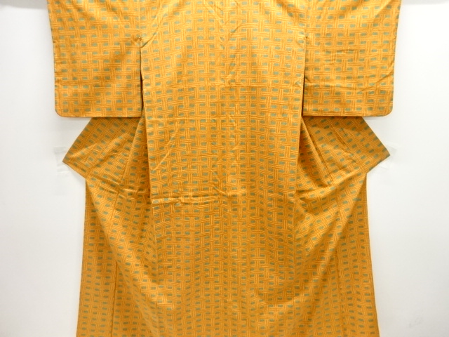 JAPANESE KIMONO / ANTIQUE KIMONO / SILK / HAND WOVEN TSUMUGI / MESH